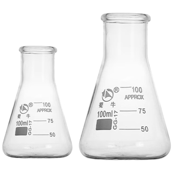 蜀牛 玻璃烧瓶三角烧瓶直大口锥形瓶高硼硅耐高温带刻度实验室 直大口100ml 