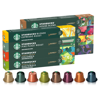 星巴克（Starbucks）胶囊咖啡多口味混享黑咖啡精选8盒80颗共441g适配Nespresso胶囊机
