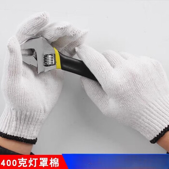 CASEGRACE（卡瑟格）手套劳保耐磨工作线纱加厚白棉纱防滑耐磨薄款 400克：1双*5