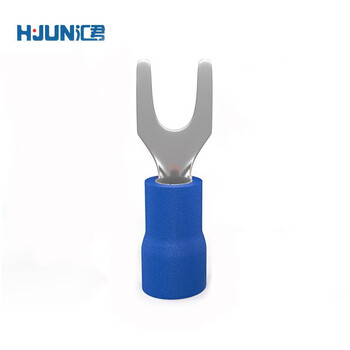 汇君 冷压端子叉形U型Y型预绝缘接线端头接线柱端子欧式端子 蓝色SV5.5-8(500个装)