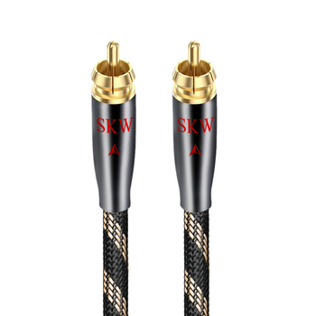 SKW 发烧级同轴线 RCA莲花头公音频线 6N单晶铜双层屏蔽 SPDIF电视CD功放回音壁低音炮线 BG01-3米