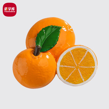 优学库创意冰箱贴立体创意美食系列立体装饰磁吸玩具模型 橙子 圣诞节 热门商品