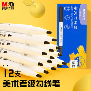 晨光（M&G）考级系列双头美术勾线笔学生双向笔头描线勾边笔开学礼物ACP95890 12支装
