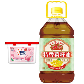 奥妙（OMO）樱花【洗衣凝珠50颗400G】爆款组合+厨中香特香【菜籽油5L】非转