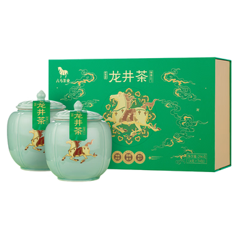 八马茶业绿茶龙井2026年新茶一级296g 瓷罐茶叶礼盒端午父亲节送礼 好运成双