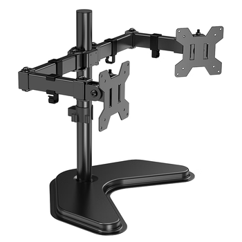 LUCKPRO显示器支架双屏 双屏电脑支架 双显示屏支架 显示器底座式增高架屏幕支架 左右双屏 免打孔