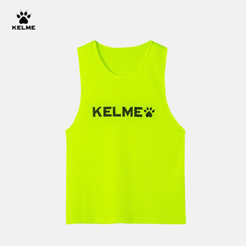 卡尔美（KELME）儿童足球训练背心对抗服篮球网眼透气薄背心定制分队 荧光黄黑140