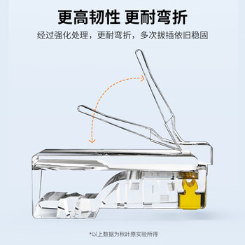 秋叶原(CHOSEAL)超五类水晶头 镀金RJ45工程类千兆水晶头 8P8C电脑网络线接头 Cat5e水晶头100个 QS905Z100H 秋叶原(CHOSEAL)超五类水晶头 镀金RJ45工程类千兆水晶头 8P8C电脑网络线接头 Cat5e水晶头100个 QS905Z100H