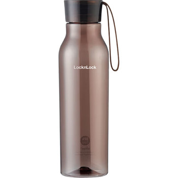 乐扣乐扣（LOCK&LOCK）夏季运动水杯简约塑料杯户外便携水壶男女学生杯子棕色550ML