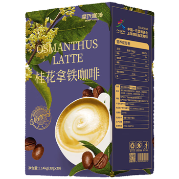 摩氏（MOST）桂花拿铁咖啡 即溶速溶奶咖三合一咖啡0反式脂肪酸新款38g*30杯