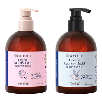 绽家内衣裤洗衣液套装760ml(玫瑰+檀木)抑菌去血渍黄渍除螨除菌留香