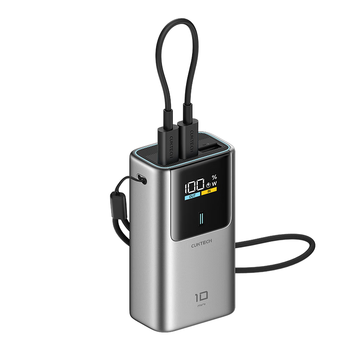 CUKTECH酷态科【3C认证可上飞机】10号超级电能棒mini10000毫安充电宝55W快充自带线适用苹果17/小米/华为