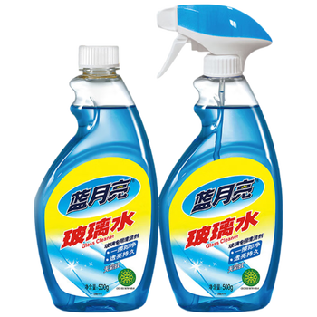 蓝月亮玻璃水 500g瓶+500g瓶补 玻璃及光滑表面适用 无须过水 防尘防雾