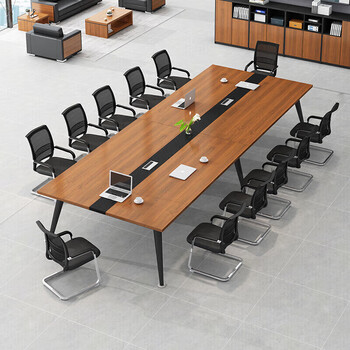 圣黎会议桌椅长桌小型洽谈培训办公桌简约现代工作台2.4*1.2米会议桌