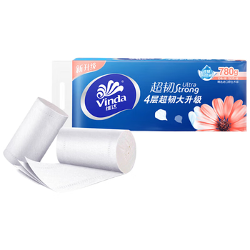 维达（Vinda）超韧厚实不易破卫生纸 原生木浆无芯卷纸  4层78克*10卷/提 V4143