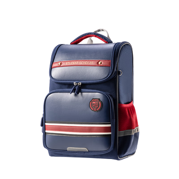 得力（deli）英伦风学习套装 含小学生护脊减负书包 轻量化大容量升级款背包 及笔袋 补习袋  蓝色