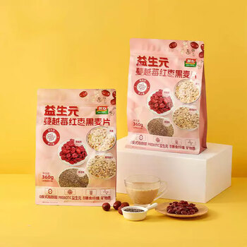智力益生元蔓越莓红枣黑麦片360g即食谷物营养冲饮代餐