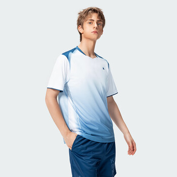 kawasaki川崎羽毛球服运动T恤速干吸汗透气男款大赛训练服C1043 灰蓝色 L