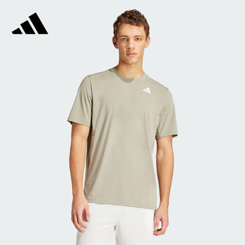 ADIDAS阿迪达斯网球服男短袖T恤圆领半袖运动体恤IY3217 灰色 XXXL 