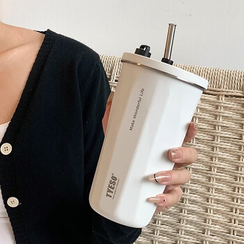 繁季保温杯大容量咖啡水杯子吸管高颜值不锈钢便携随行车载男女士学生