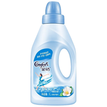 金纺衣物柔顺剂柔软留香清新依兰花香家庭装清新柔顺1L*3瓶