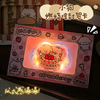 狮洛德 新年祝福燃烧贺卡信封套装伴手礼生日高颜值惊喜明信片材料包一套