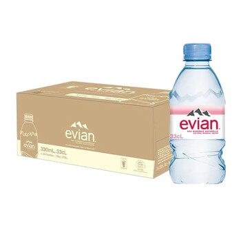 依云（evian）法国原装进口矿泉水 330ml*24瓶(软瓶)饮用水新老包装随机发货
