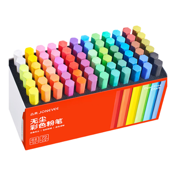 众未（JONEVEE）36色72支彩色粉笔六角无尘无毒黑板报老师专用彩色粉笔绘画儿童教学彩色公考教资ZWCK-6723