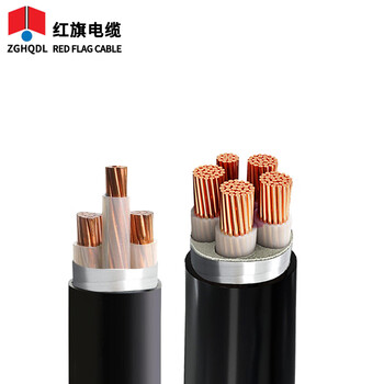红旗 铠装电力电缆线 0.6/1KV ZR-YJV22 4*6mm² 1米