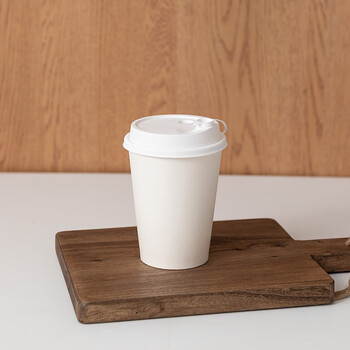 糜芳咖啡杯一次性热饮带盖奶茶豆浆纸杯 10个装 400ml+盖