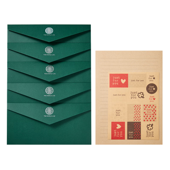 金蝶（kingdee）教师节礼物信纸莫兰迪绿色信封 生日礼物贺卡创意卡片纪念日表白情书5信封5信纸