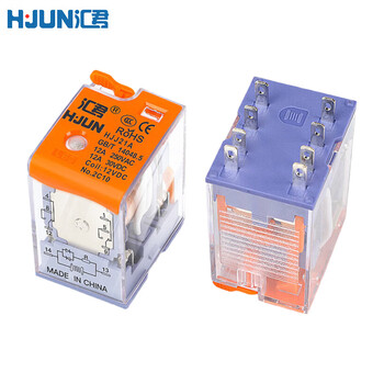 汇君 中间电磁继电器14脚8脚直流12v24v交流220v小型电磁继电器 小脚8脚继电器带扳手 DC12V