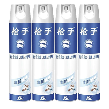 枪手气雾剂【蚊虫克星】杀虫气雾剂清新清爽600ML*4瓶驱蚊虫不刺激