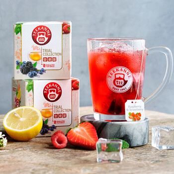 TEEKANNE德国进口覆盆子洛神花蜜桃肉桂果茶袋泡茶组合冷泡茶包12包/盒