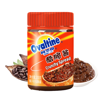 阿华田（Ovaltine）酷脆酱200g榛子可可味巧克力酱早餐面包涂抹蘸酱甜品烘焙牛奶伴侣
