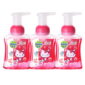 滴露【热销TOP】泡沫抑菌洗手液樱桃芬芳250mlHelloKitty限定版×3瓶