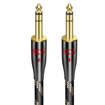 SKW 发烧级 6.5mm音频线公对公 6.35大三芯平衡 声卡/监听音箱/吉他乐器/调音台连接线 BG023-2米