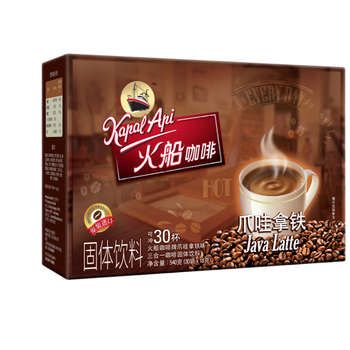 火船 三合一速溶咖啡 原味爪哇拿铁540g（18g×30包）原装进口盒装