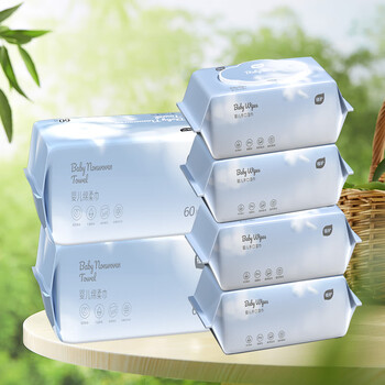 植护婴儿绵柔巾60片*2包+婴儿湿巾60抽*4包 ZH305099N4+ZH305107N2