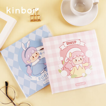 kinbor茶会少女心方方本手帐本高颜值手账本方格内页正方形笔记本子日记本PVC封套小羊梦境DT53272伴手礼