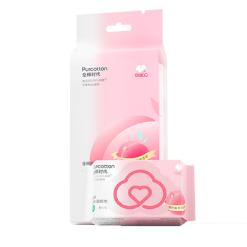 全棉时代（PurCotton）蜜桃湿厕巾 6片*6包全棉洁厕湿纸巾私处护理便携装190*150MM