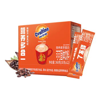 阿华田（Ovaltine）可可粉随身装360g（30g*12包）早餐代餐牛奶冲饮固体饮料烘焙专用