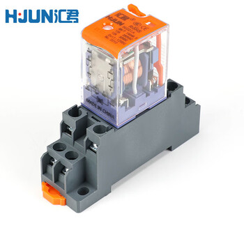 汇君 中间电磁继电器直流12v24v交流220v继电器带底座8脚14脚 小脚8脚继电器带扳手 DC12V 带底座