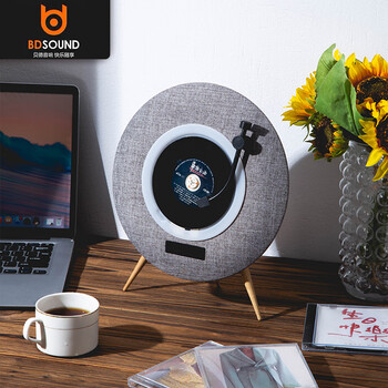 贝德SG1882A一体式CD机蓝牙CD播放机唱片机造型音响cd机桌面音响颜值复古音响 灰色