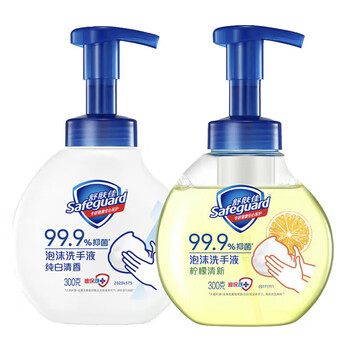 舒肤佳 洗手液【抑菌泡沫洗手液300克X2(白+柠)】级消毒洗手液