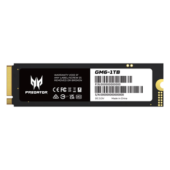 宏碁掠夺者（PREDATOR）1TB SSD固态硬盘 M.2接口(NVMe协议) GM6系列｜NVMe PCIe 4.0读速7200MB/s AI电脑存储配件