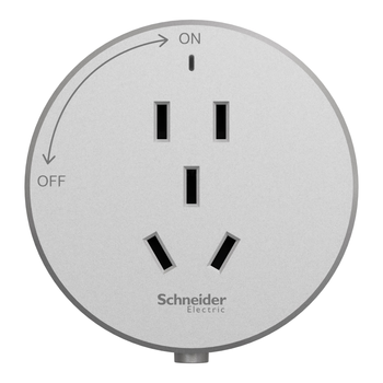 施耐德电气轨道插座可移动墙壁挂无线多功能插排搭配银/黑轨道五孔适配器银