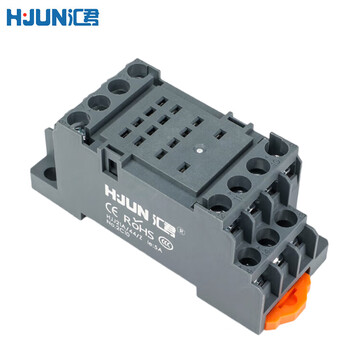 汇君 中间电磁继电器14脚8脚直流12v24v交流220v小型电磁继电器 继电器小14脚底座