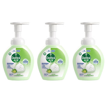 滴露【热销TOP】泡沫抑菌洗手液青柠香型250ml多倍清洁不伤手×3瓶