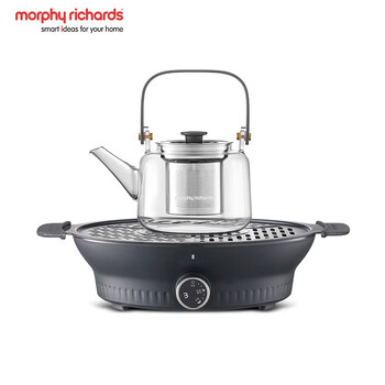 摩飞电器（Morphyrichards）全玻璃养生壶围炉煮茶电陶炉煮茶器煮茶炉多功能泡茶蒸茶器 0.65L MR6083灰色